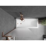 MEXEN/S - Next L vanová zástěna FIX 90 x 150, dekor, růžové zlato 895-090-000-03-30-60