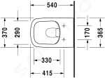 DURAVIT - DuraStyle Závěsné WC, Rimless, bílá 2538090000