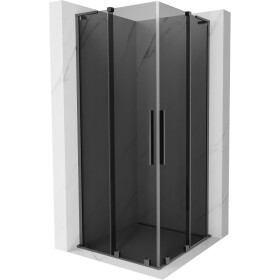 MEXEN/S - Velar L Duo sprchový kout, posuvné dveře 100 x 100, grafit, grafit metal 871-100-100-02-43-95
