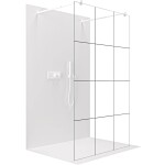 CERANO Sprchová zástěna Walk-in Onyx Duo L/P - 8 mm - kulatá vzpěra - bílá matná, industriální sklo - 140x200 cm