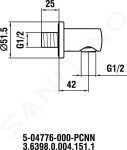 Laufen - Sprchové příslušenství Sprchové kolínko, chrom HF504776100000