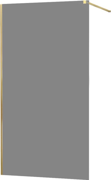 MEXEN - KIOTO Sprchová zástěna WALK-IN 100x200 cm 8 mm, zlatá, kouřové sklo 800-100-101-50-40