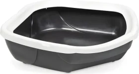WC Mega Corner otevřené antracit / Toaleta pro kočky / rohová / otevřená / 52 x 59,5 x 14 cm