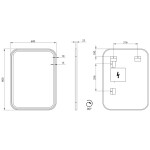 SAPHO - CETIS zrcadlo s LED osvětlením 60x80cm, černá mat CT080