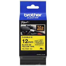 Obchod Šetřílek Brother TZE-FX631, 12mm, černý tisk/žlutý podklad - originální páska laminovaná flexibilní