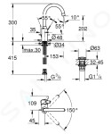 GROHE - Eurosmart Cosmopolitan Umyvadlová baterie s výpustí Push-Open, chrom 23933001