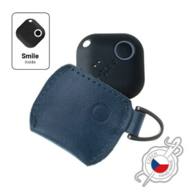 Klíčenka FIXED Smile Case z pravé hovězí kůže se smart trackerem FIXED Smile PRO modré (FIXSM-C2-BL)