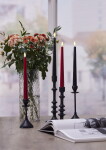 STAR TRADING LED svíčka Flamme Candy Black 26 cm – set 2 ks, černá barva, plast