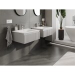 MEXEN/S - Rivel koupelnová skříňka 60 cm s umyvadlem Vela, 1 šuplík, reliéf , šedá mat/bílá mat 91A20-06023-1-BF62-W23M01