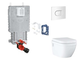 GROHE - Uniset Set předstěnové instalace, klozetu, sedátka SoftClose, tlačítka Arena Cosmopolitan a sady pro vhazování tablet, alpská bílá SANI15BB3125
