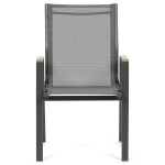 Zahradní židle, kov, síťovina, šedá, AZC-S1050 GREY