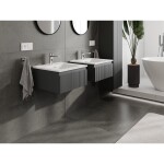 MEXEN/S - Rivel koupelnová skříňka 50 cm s umyvadlem Otis, 1 šuplík, reliéf , grafit mat/bílá mat 91A20-05023-1-BF66-W18M01