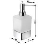 Gedy - LOUNGE dávkovač mýdla na postavení, 280 ml, mléčné sklo, černá mat 545514
