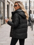 Dámská zimní prošívaná bunda s kapucí, černá, FashionStreet TY5950 XL
