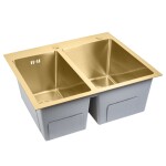 REA - Ocelový dřez Toby BRUSH GOLD bez kuchyňské baterie ZLE-06415
