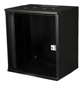 Equip Eco černá / Nástěnná skříň / 12U / 19" / 540x400 mm / skleněné dveře (EWM-12-5440-B)