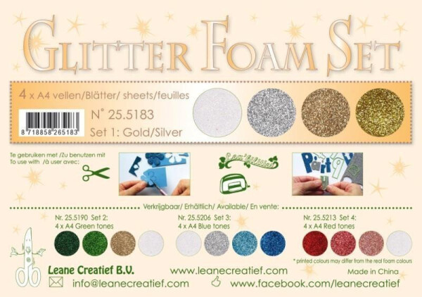 Speciální pěnová guma LEANE na výrobu květin A4 glitter ks