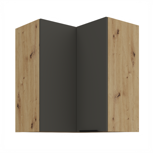 Horní rohová skříňka Aria 60x60 GN-72 2F (90°) Barva korpusu: Dub artisan, Barva dvířek: GR - Graphite AFM