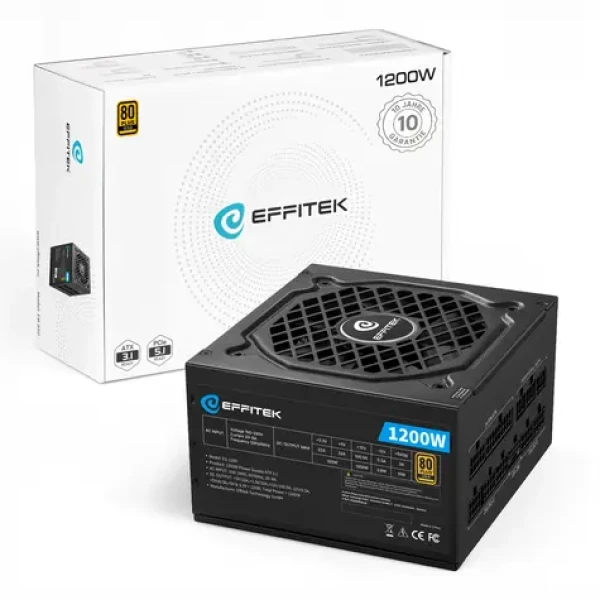EFFITEK Gold 1200W / Zdroj / ATX 3.1 / PCIe 5.1 / 80 PLUS Gold / modulární (EG-1200)
