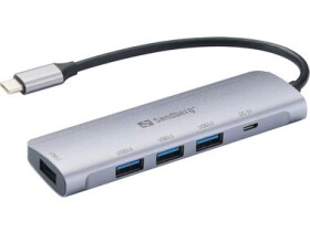 Sandberg Saver USB-C HUB stříbrná / 4x USB 3.0 (336-20)