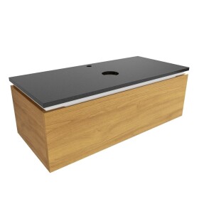 Koupelnová skříňka s žulovou krycí deskou SAT Feel 100x30x46 cm medový dub mat SATFEEL100DMZ SATFEEL100DMZ