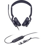 Yealink UH46 Dual Teams USB-C/A Headset otevřená (On Ear) kabelová černá telefon