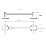 SAPHO - X-ROUND E držák ručníků 600, chrom XR410