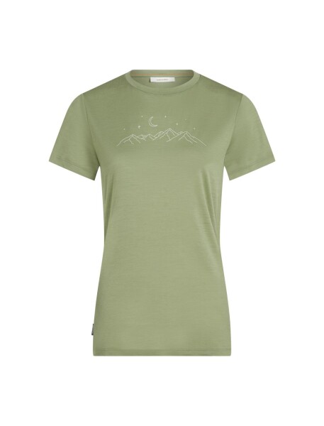 Dámské merino triko s krátkým rukávem ICEBREAKER Wmns 150 Tech Lite SS Tee Sparkling Stars, Lichen velikost: M