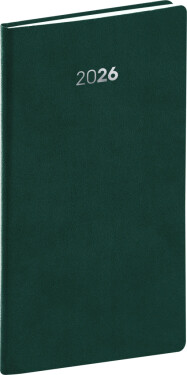 Týdenní diář 2026 NOTIQUE kapesní - Balakon zelený, 9 x 15,5 cm