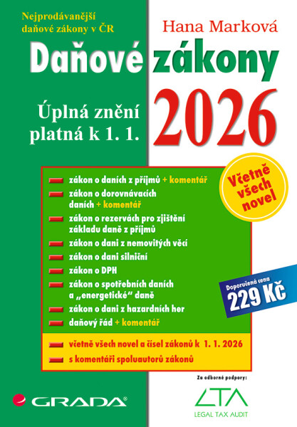 Daňové zákony 2026 - Úplná znění k 1. 1. 2026 - Hana Marková