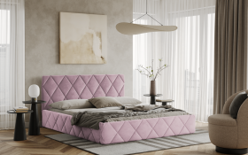 FRONTI Postel LUKA 120x200 růžová s úložným prostorem