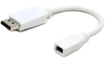 Gembird redukce mini DisplayPort samice - DisplayPort samec bílá / Redukce / DisplayPort 1.1a (GMBAMDPFDPM001W)