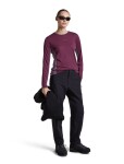 ICEBREAKER Wmns Merino 125 CL Sphe LS Tee Col Block, Dark Berry/Grey Plum/Cb (vzorek) velikost: S