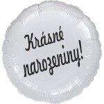 Fóliový balónek kruh stříbrný Krasne narozeniny! balonky.cz Fóliový balónek kruh stříbrný Krasne narozeniny! balonky.cz