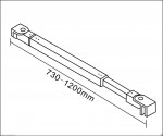 H K - Vzpěra C120, délka 730-1200 mm, pro skla 6-10mm, chrom SE-C120