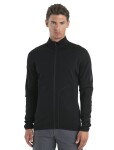 Pánská merino mikina ICEBREAKER Mens 560 Realfleece Elemental II LS Zip, Black velikost: S