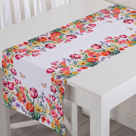 Běhoun s potiskem BAREVNÉ KVÍTÍ 40 x 110 cm