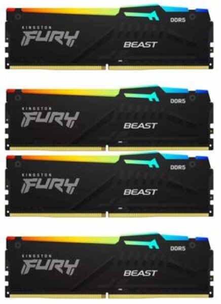 Kingston Fury Beast Black RGB 64GB (4x16GB) DDR5 6000MHz / CL40 / DIMM / XMP (KF560C40BBAK4-64)