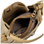 Módní dámská koženková kabelka na rameno Aminta, béžová