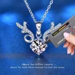 Royal Fashion stříbrný náhrdelník HA-XMZ005-SILVER-MOISSANITE-ZIRCON