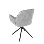 Židle jídelní a konferenční, stříbrná látka v dekoru žíhaného sametu, kovové černé nohy