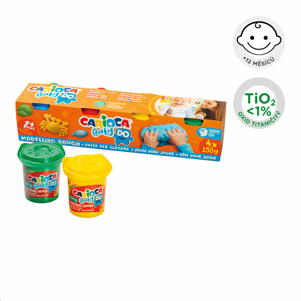 Carioca modelovací hmota Baby Do 1+, 4 × 150 g, mix barev