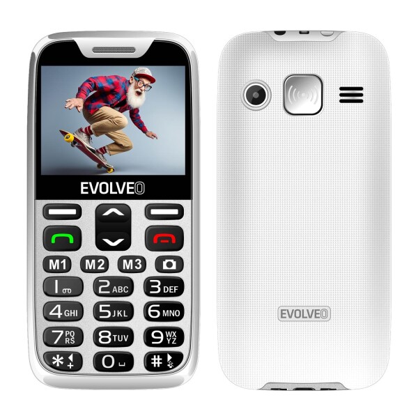 EVOLVEO EasyPhone XR, mobilní telefon pro seniory s nabíjecím stojánkem, bílý