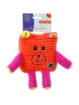 BeFun Calypso čtverec oranžová / Hračka pro psy / fleece / senior / 12,5 cm