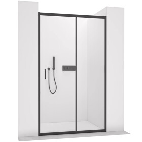 CERANO - Sprchové posuvné dveře Orlano L/P - 5 mm - černá matná, transparentní sklo - 110x195 CER-8050BD75049