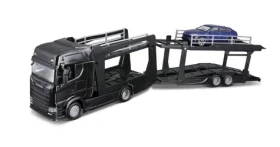 Bburago STREET FIRE Kamion s návěsem Multicar Carrier Scania 770S + Lamborghini Urus 1:43