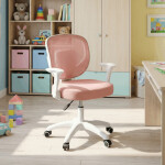 Dětská židle, výškově nastavitelná, růžová síťovina, KA-K1062 PINK