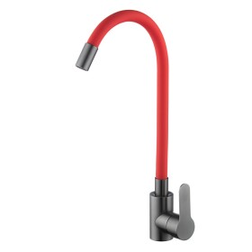 VELAZO - Kuchyňská baterie s flexibilním výtokem červená/ grafit VELAZ8105BR