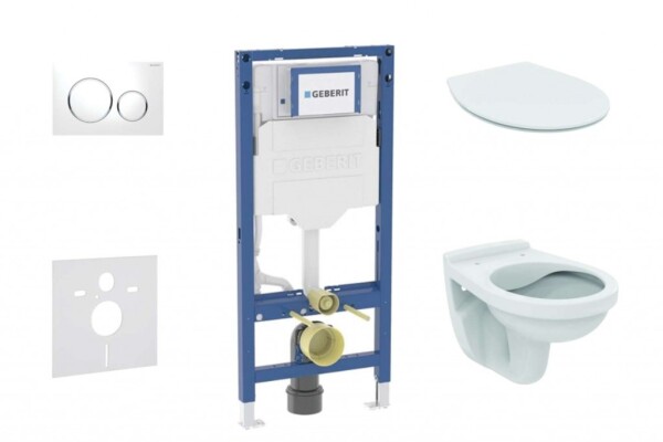 GEBERIT - Duofix Set předstěnové instalace, klozetu Alpha a sedátka softclose, tlačítko Sigma20, bílá/chrom SANI11CD3103