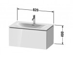 DURAVIT - L-Cube Umyvadlová skříňka 40x82x48 cm, 1 zásuvka, lesklá bílá LC613702222